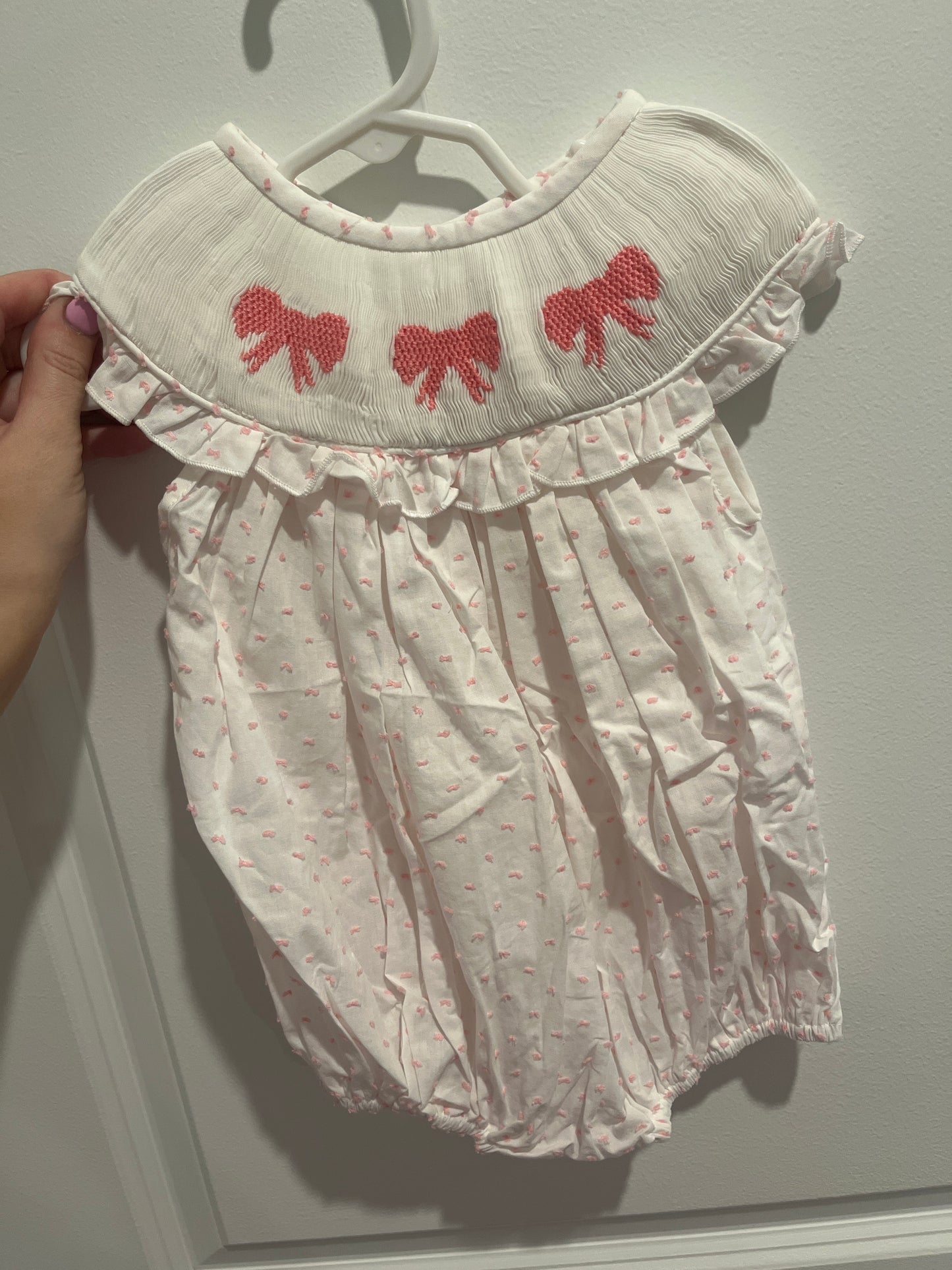 PO6- Swiss Dot Smocked Bows ETA MARCH
