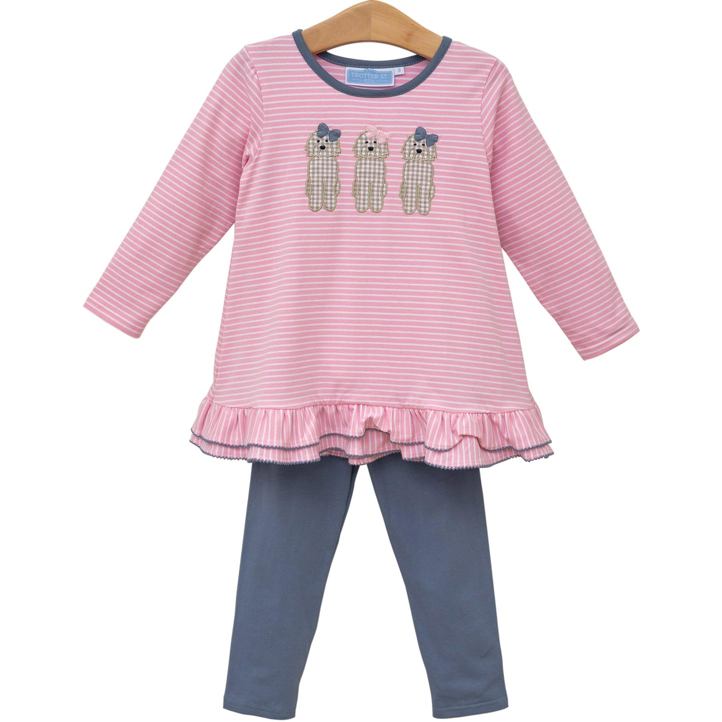 Dog ruffle pants set