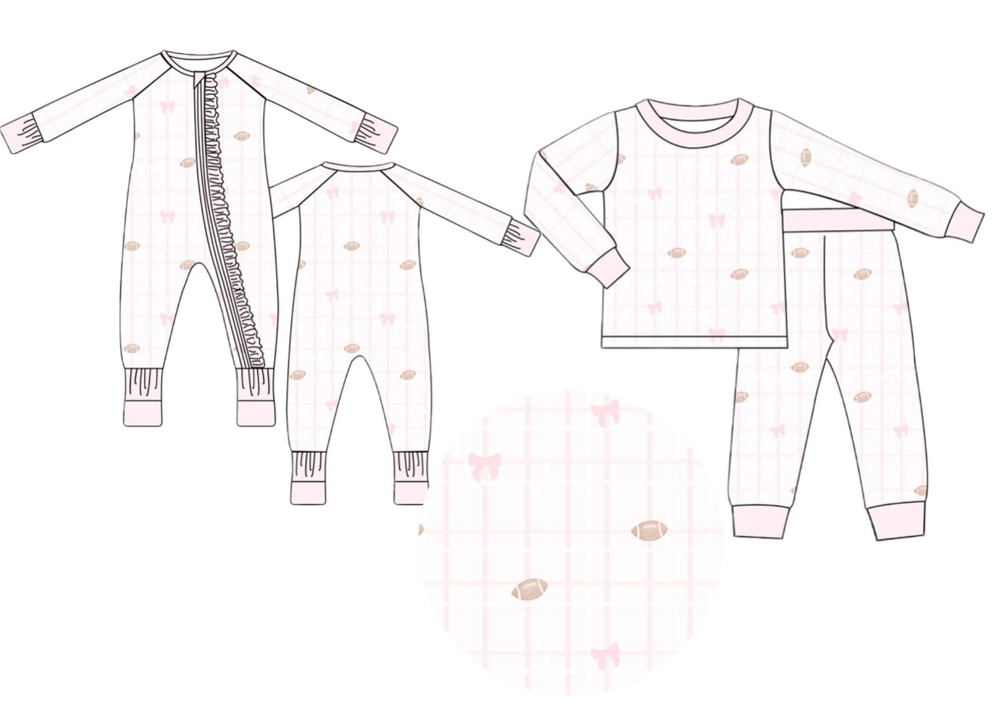 Fall Bamboo- Pink Football
