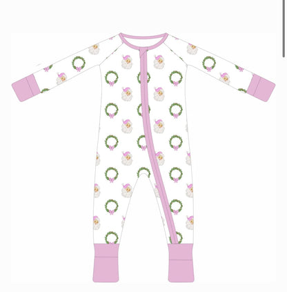 Santa in Pink Bamboo Pajamas