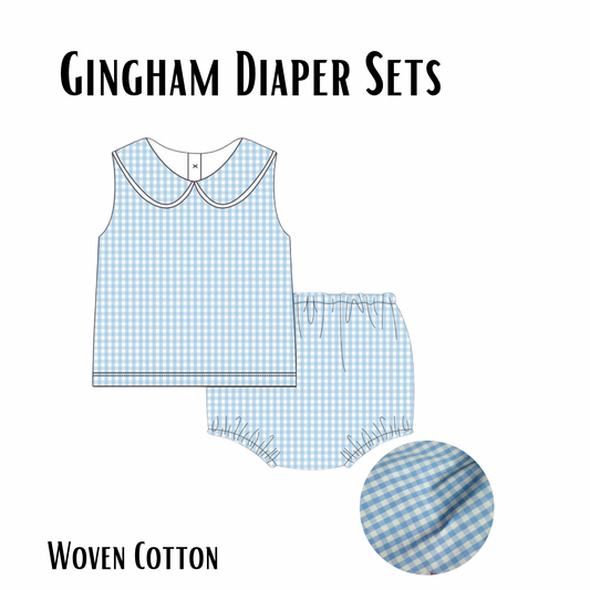 Gingham Diaper Set