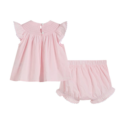 Light Pink Daisy Smocked Bloomer Set