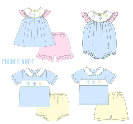 Easter PO 1- French Knot Crosses