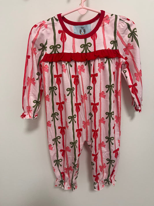 Christmas Bow Romper