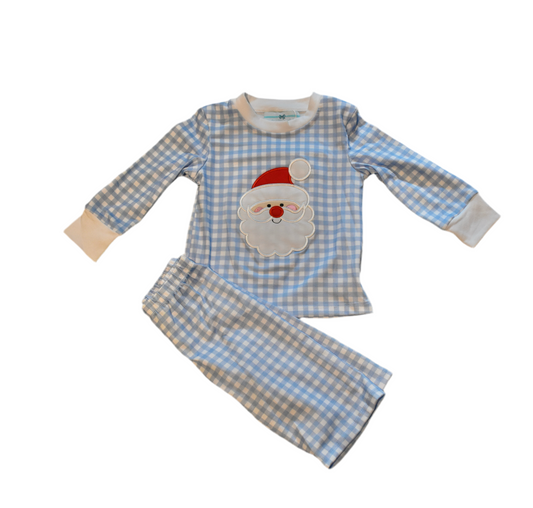 Gingham Santa Pajamas