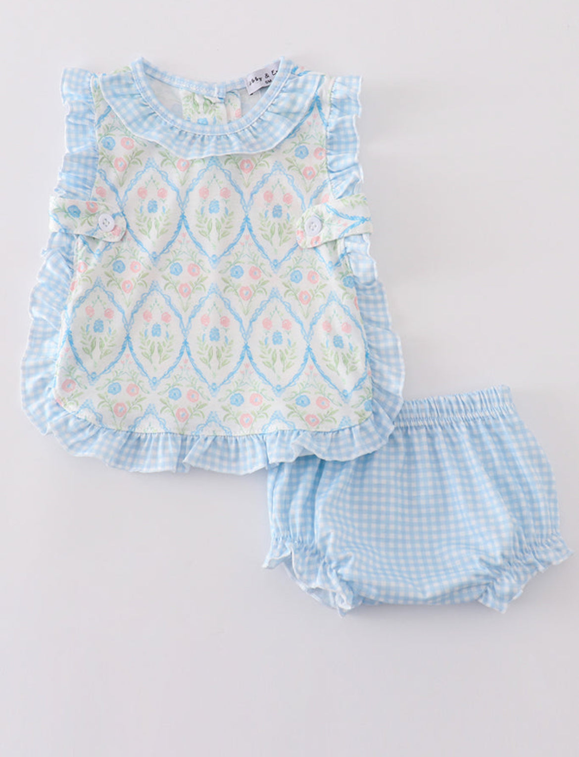 Blue Floral Bloomer Set