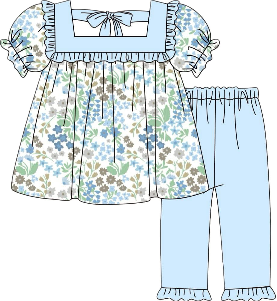 Blue Fall Floral Set