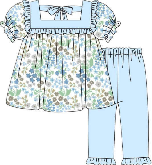 Blue Fall Floral Set
