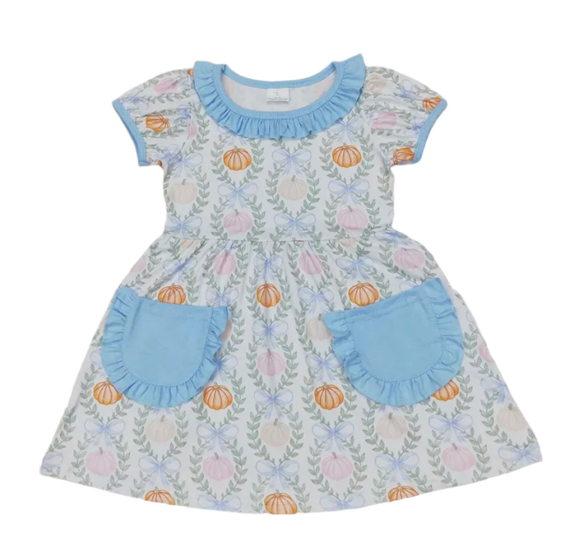 Blue Ruffle Pumpkin Dress