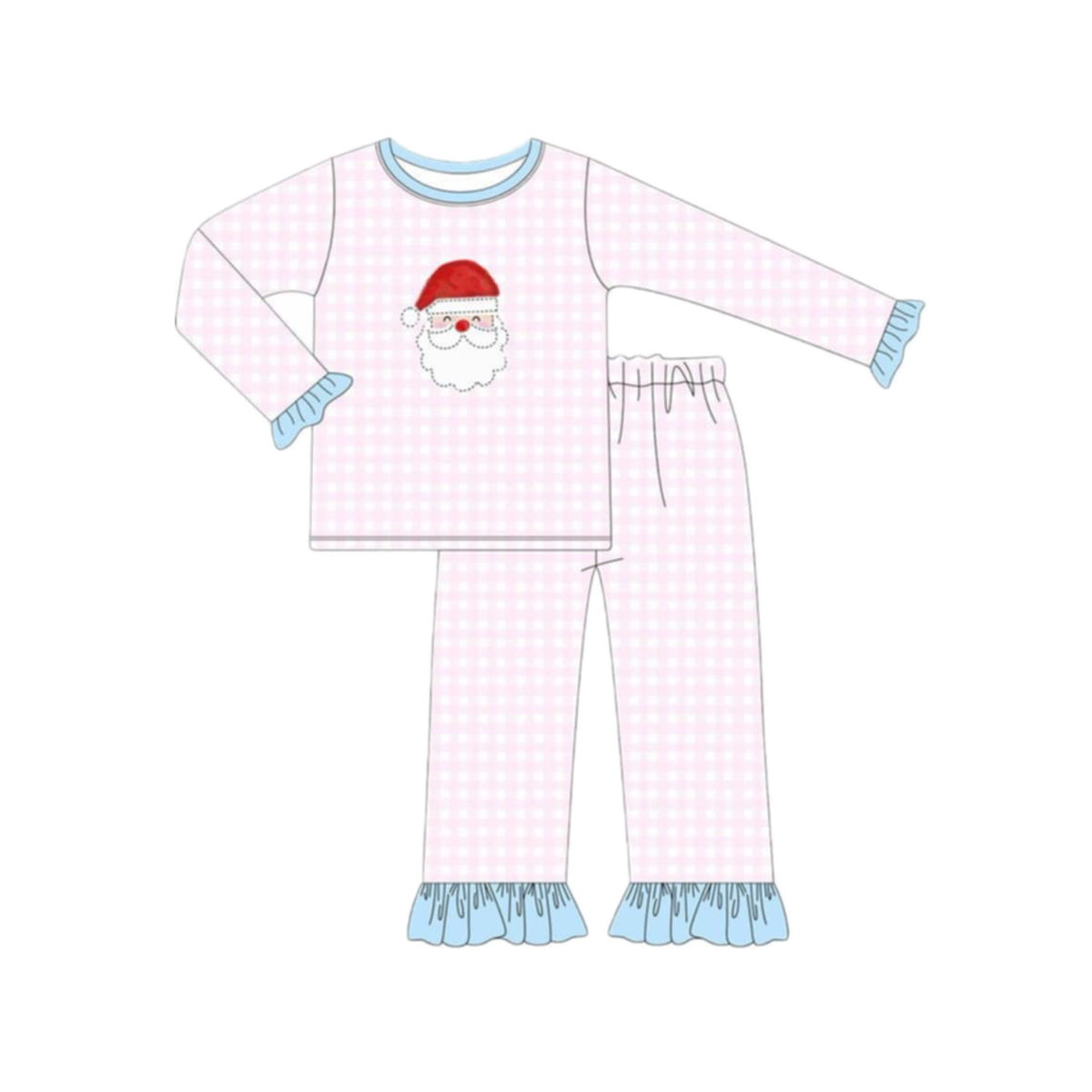 Pink Gingham Santa PJs