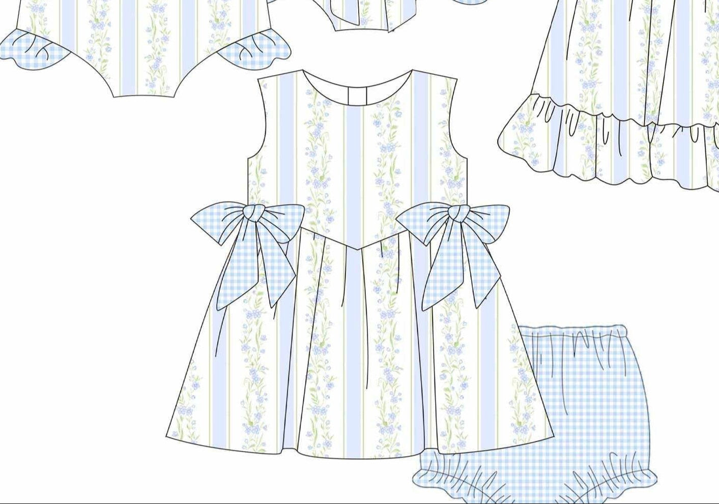 Spring PO5 Blue Botanical - Bloomer Set